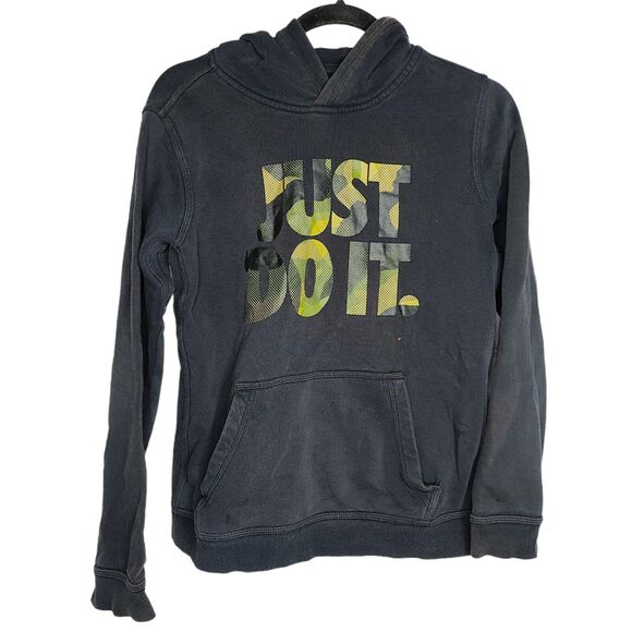 Nike Other - Nike Youth Boys Size XL Just Do It Camo‎ Logo Faded Black Hoodie Sweatshirt